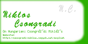 miklos csongradi business card